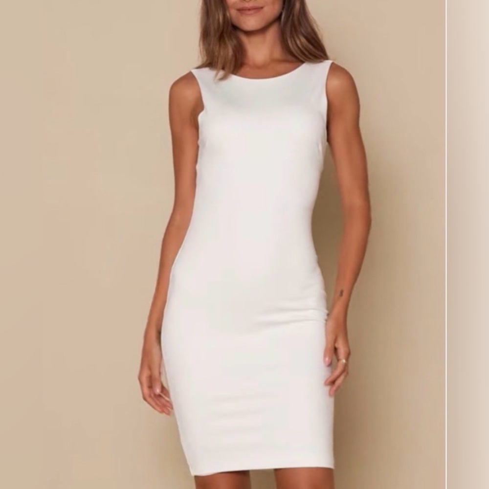 Lulus White Sleeveless Backless Bodycon Dress
